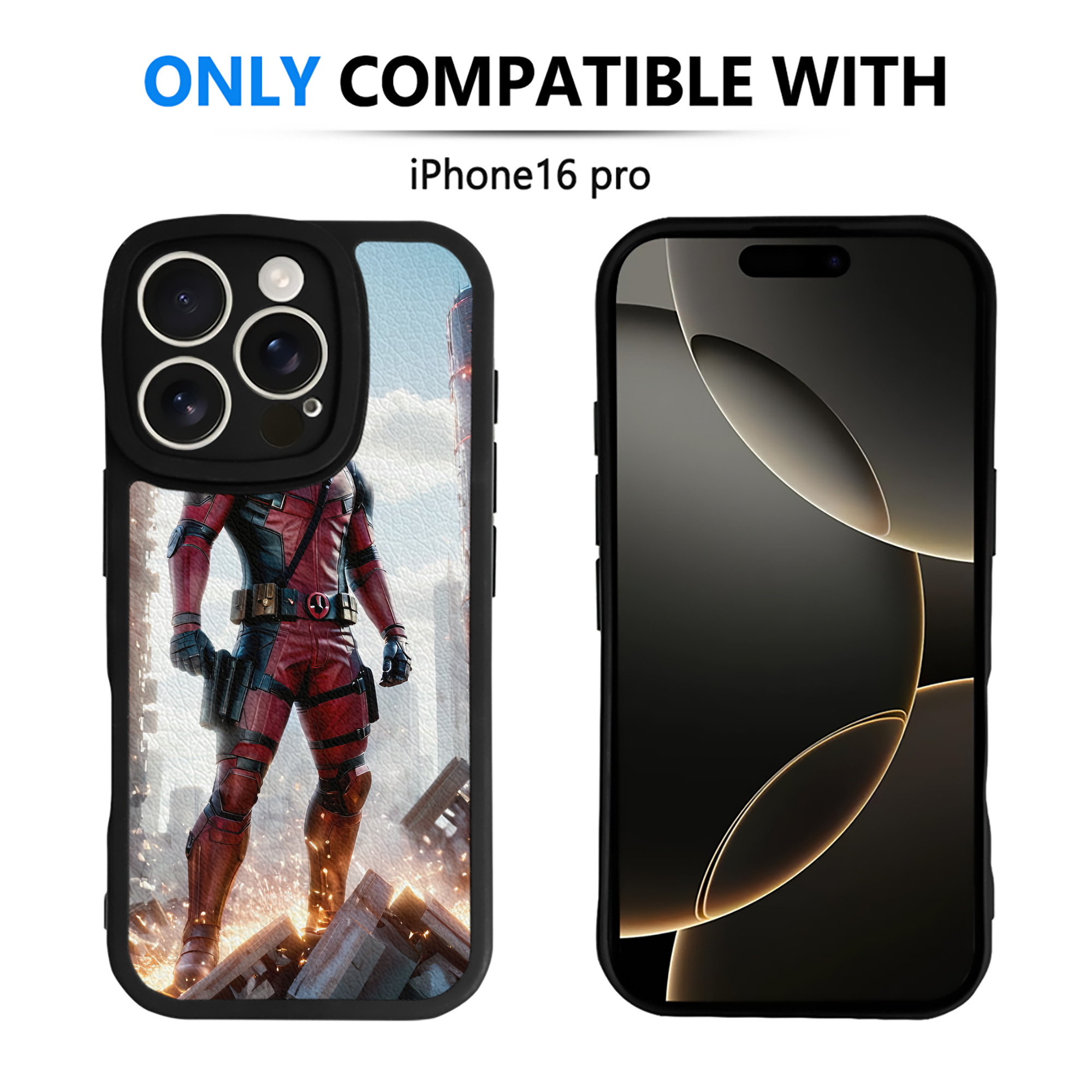 （画像用） Deadpool デッドプール 【iPhone 16シリーズ対応】シリコンスマホケース（レザー調） 材質：シリコン